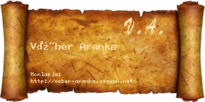 Véber Aranka névjegykártya